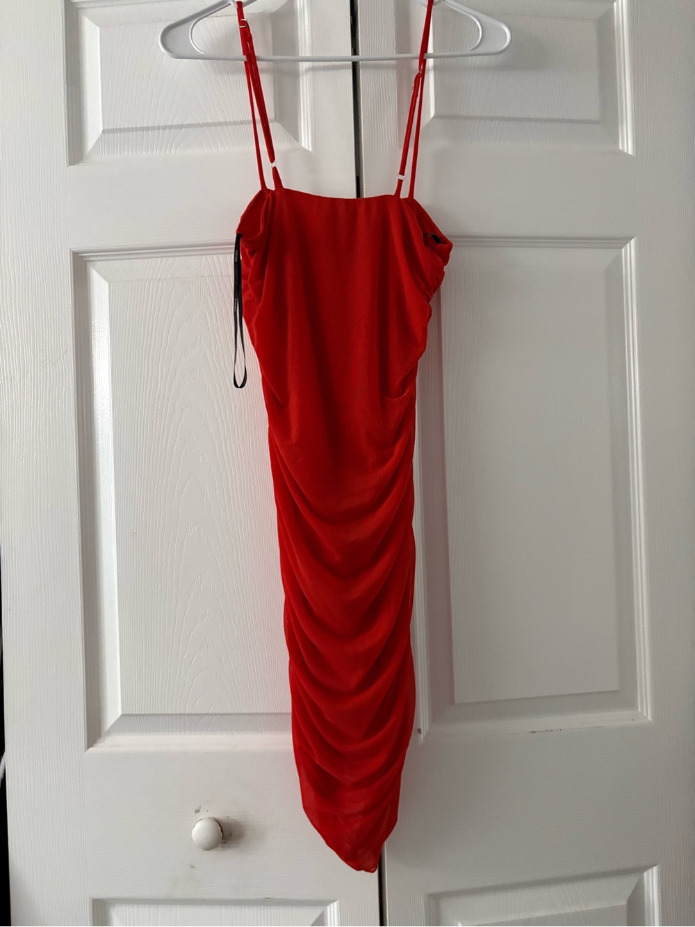 Forever 21 Red Ruched Midi Slip Dress